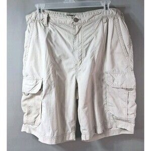 Chaps Gorpcore Performance Cargo Shorts Tan Khaki Nylon Lightweight Work 34